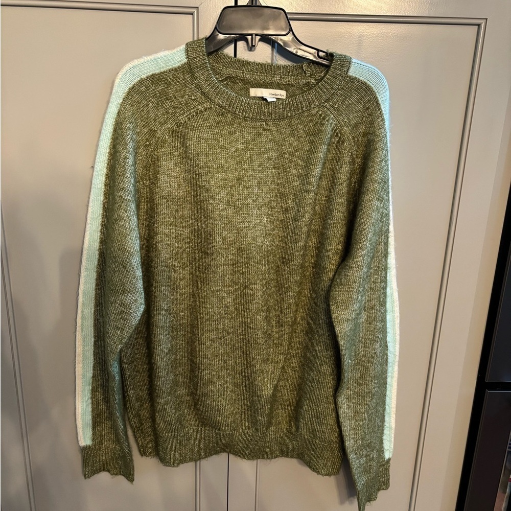 Hawker Rye Women's XL Green Knit Sweater Top Long Sleeve Stretch Soft Recycled